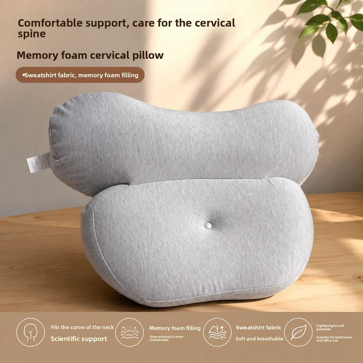 Ergonomic Cervical Pillow Memory Foam Neck Support for Pain Relief