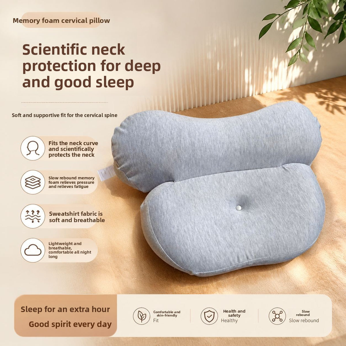 Ergonomic Cervical Pillow Memory Foam Neck Support for Pain Relief